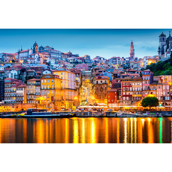 Ebern Designs Port Portugal Skyline On Canvas Wayfair